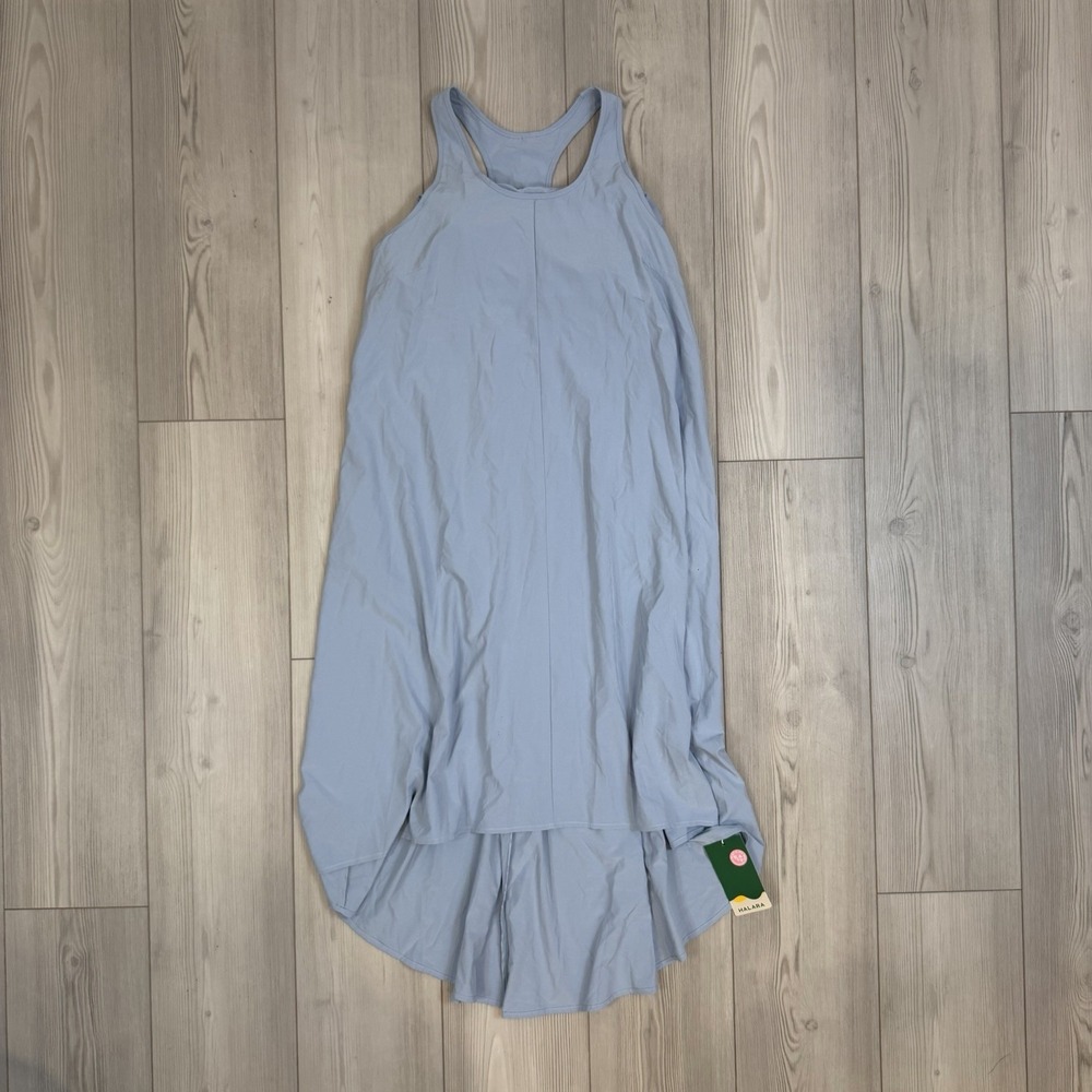 NWT Halara MED Breezeful Backless Racerback High Low Flowy Midi Quick Dry Dress